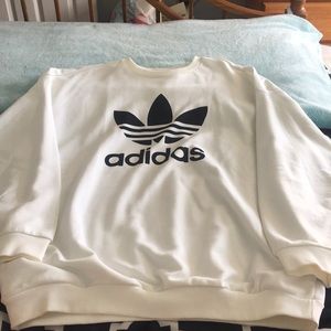 White Adidas Sweatshirt with Pockets